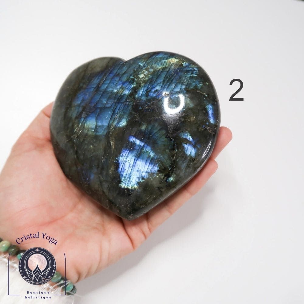 Gros coeur en labradorite