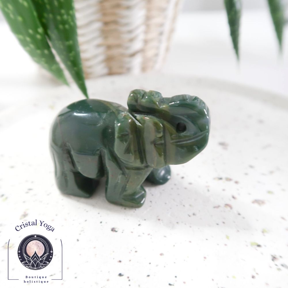 Elephant en agate indienne