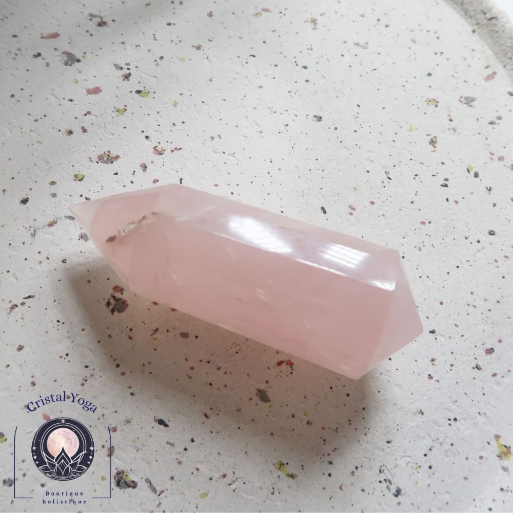 Double pointe de quartz rose