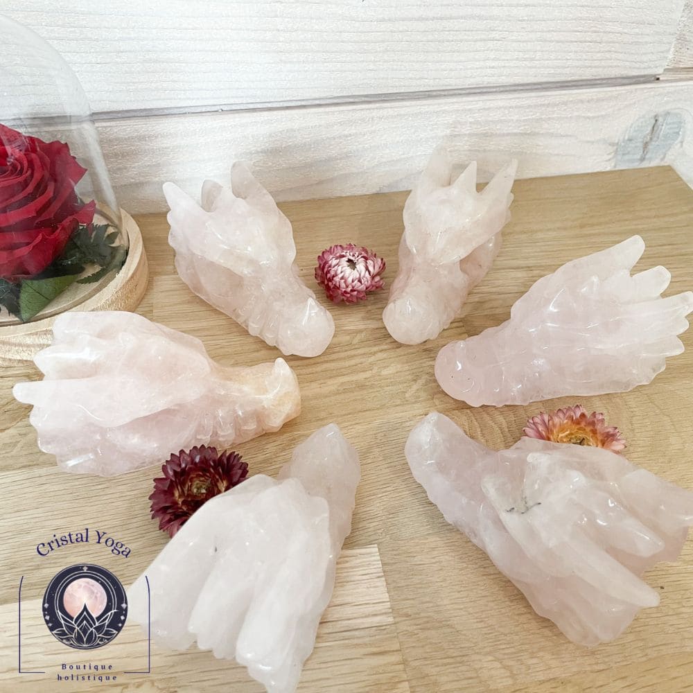 Dragon en quartz rose