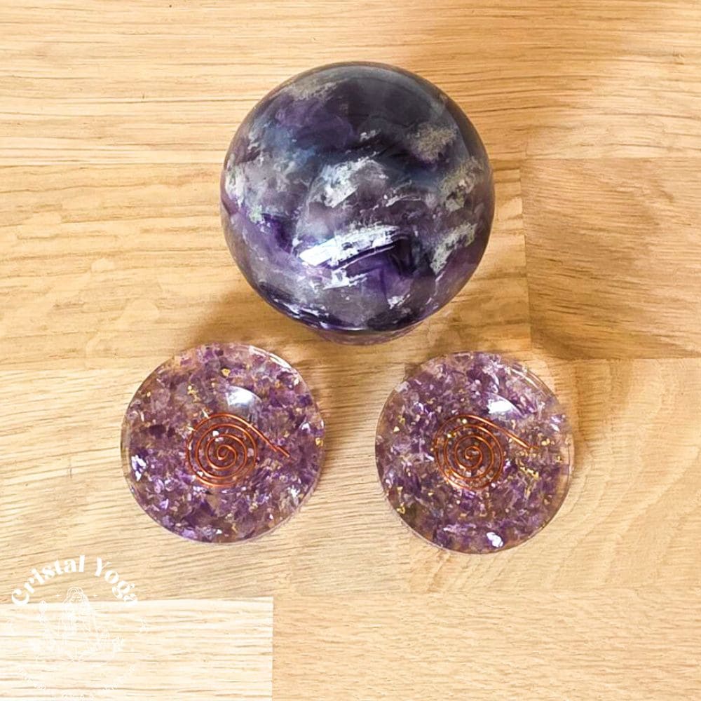 Support pour sphère orgonite améthyste