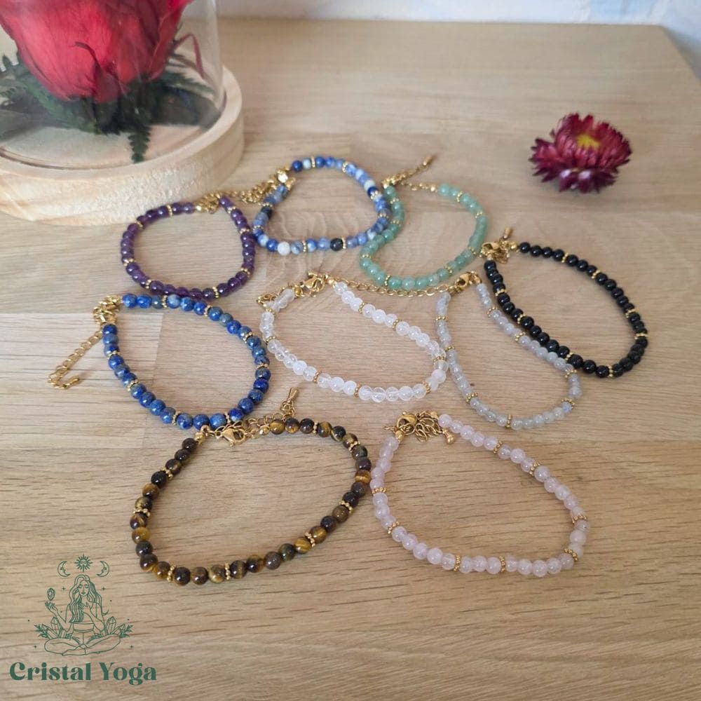 Bracelet avec perles en pierre de 4mm