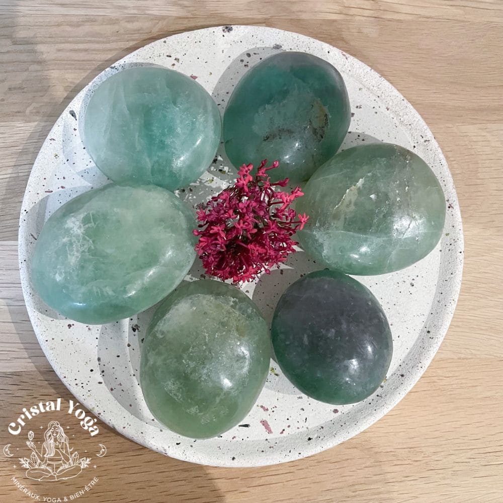 Galet en fluorine verte