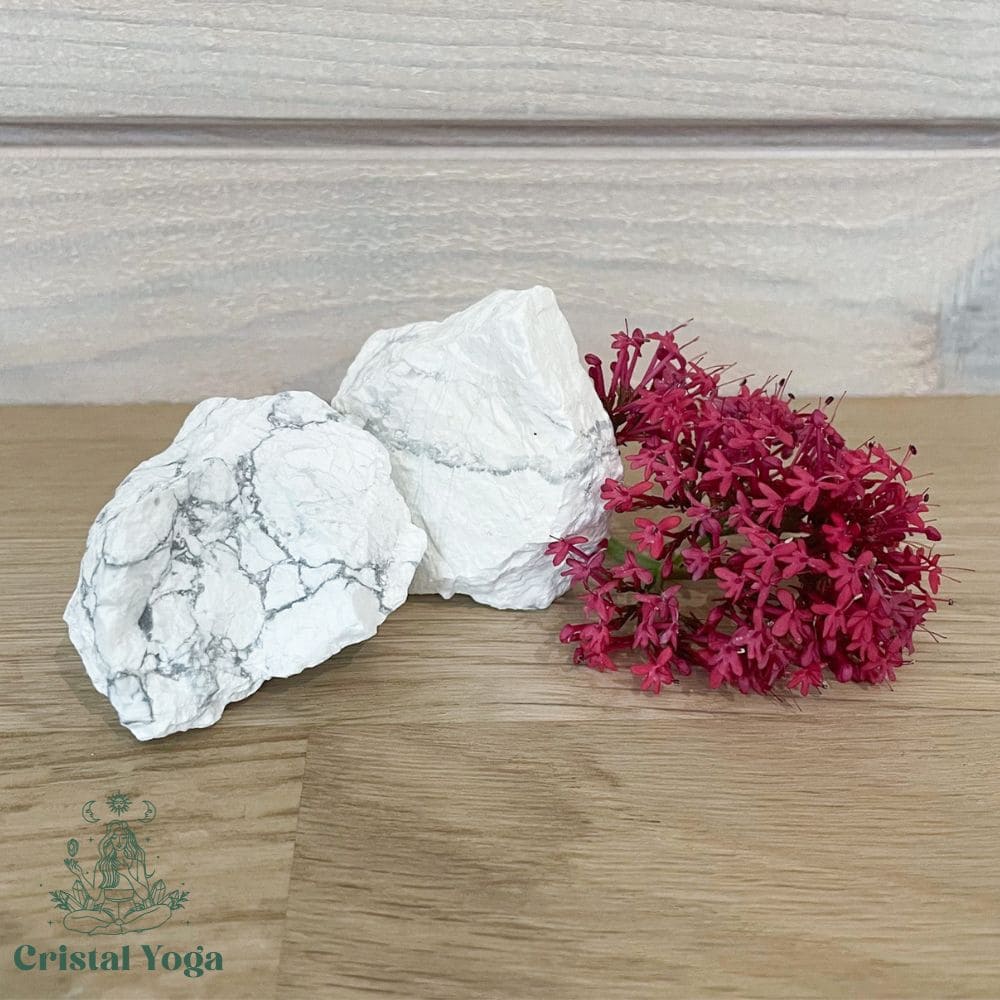 Pierre brute en howlite blanche