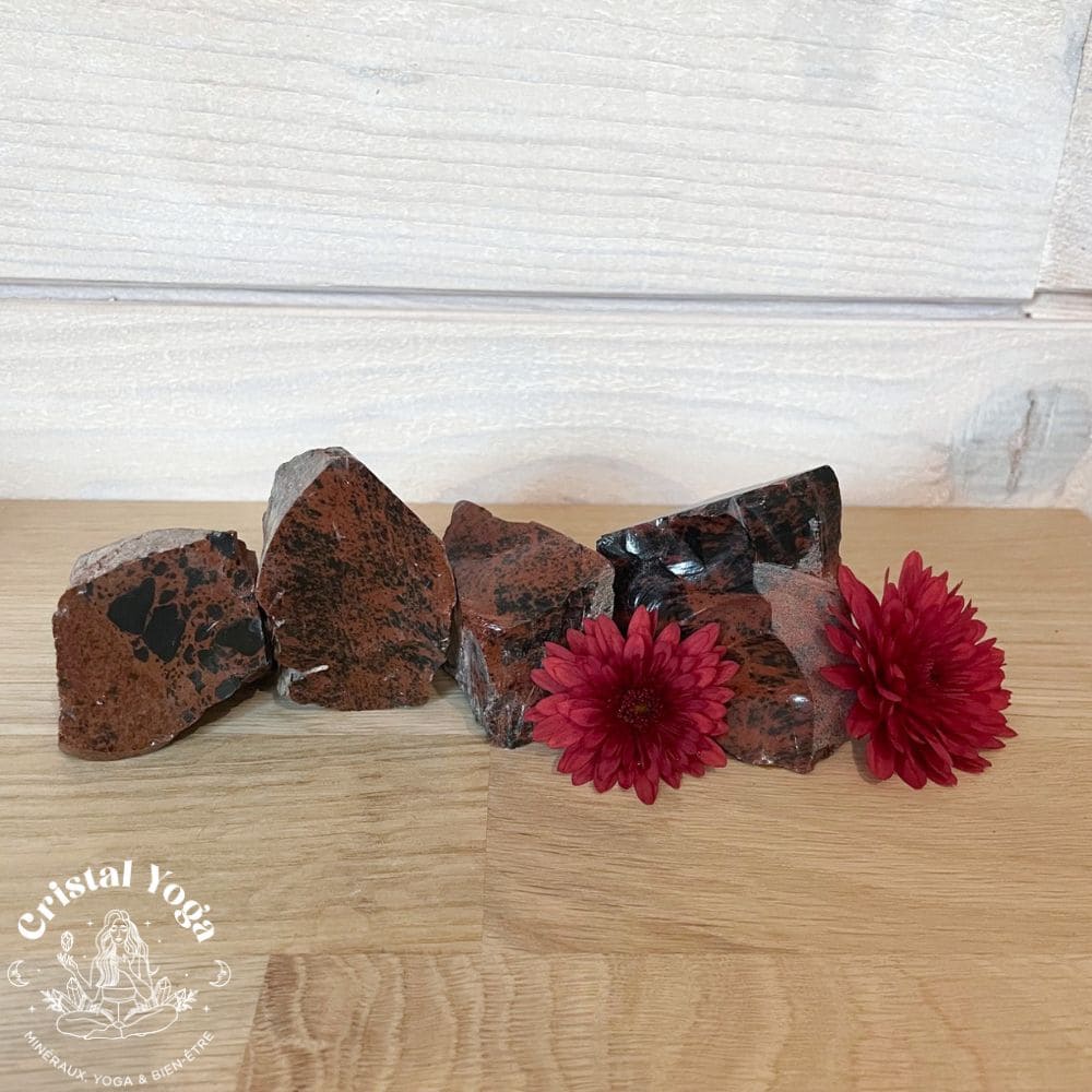 Pierre brute en obsidienne acajou mahogany