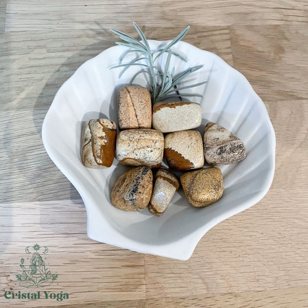 Pierre roulée en jaspe paysage