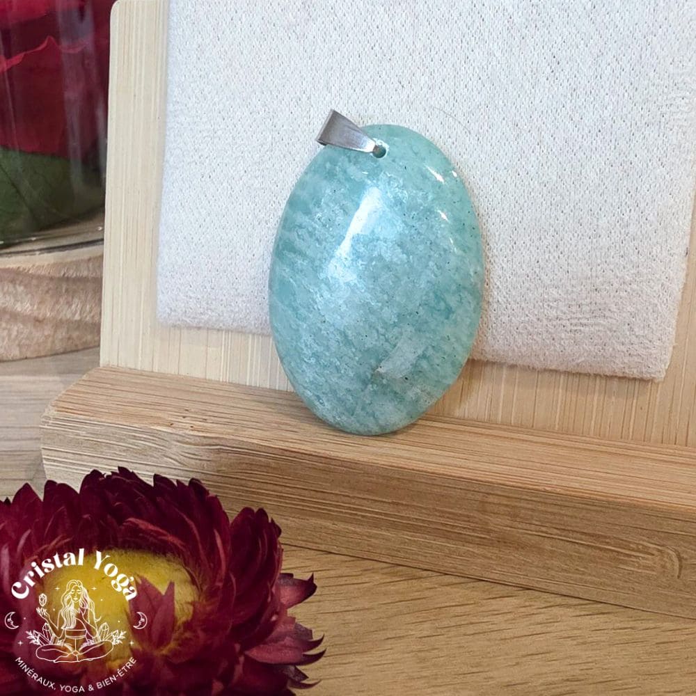 Pendentif ovale en amazonite